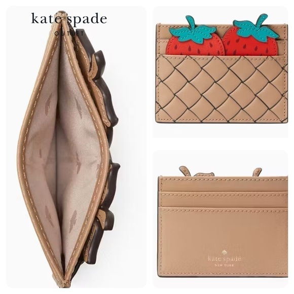 Kate Spade Picnic Perfect Strawberry Card Holder Wallet - Picture 11 of 11